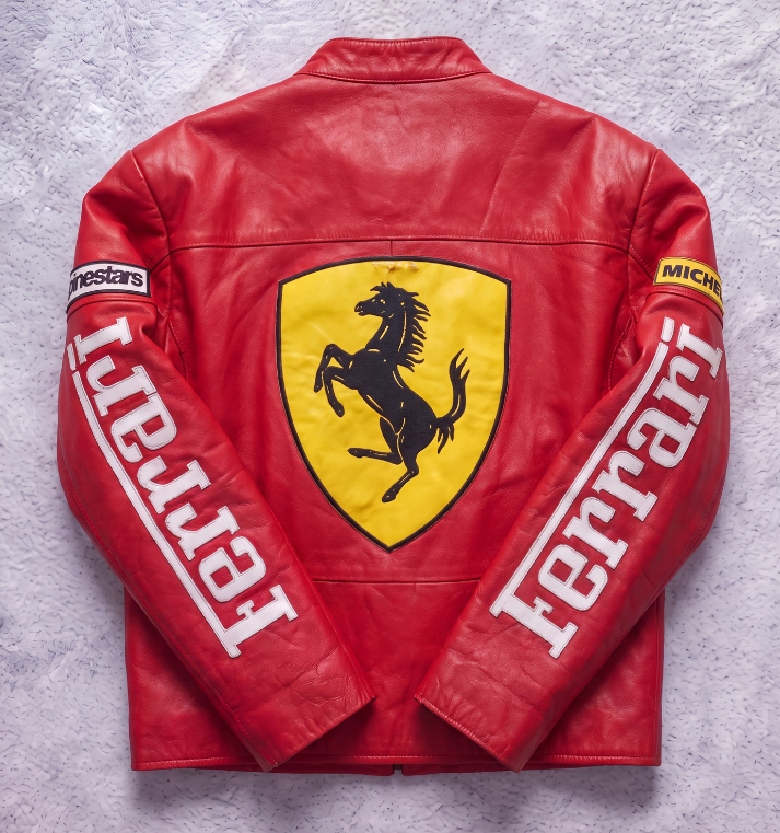FERRARI F1 LEATHER JACKET RED