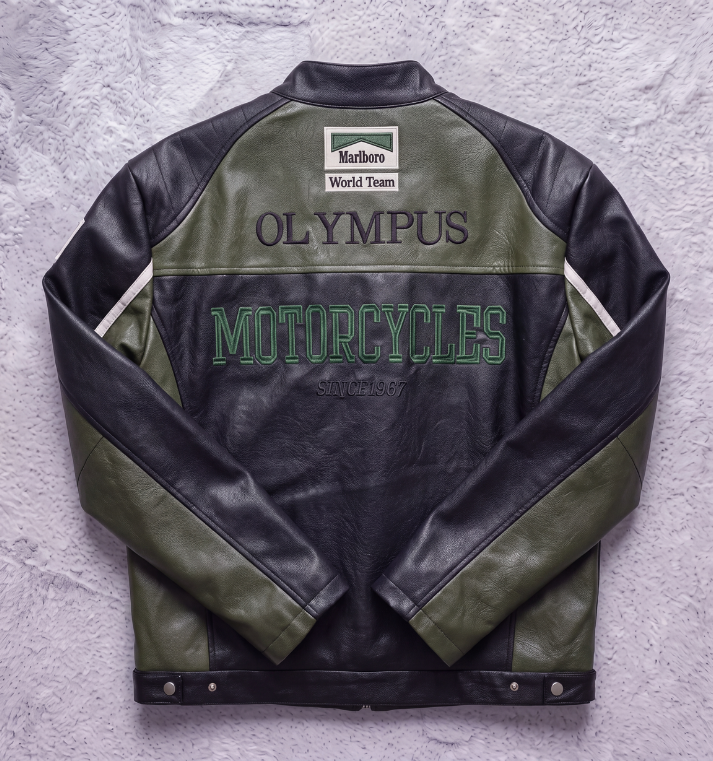 FERRARI F1 LEATHER JACKET GREEN/BLACK